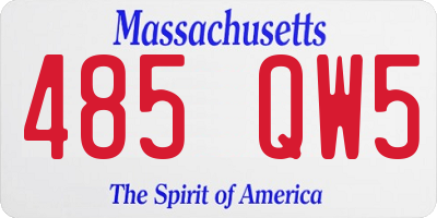 MA license plate 485QW5