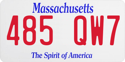 MA license plate 485QW7