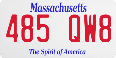 MA license plate 485QW8