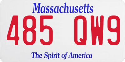MA license plate 485QW9