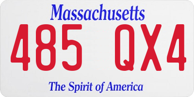 MA license plate 485QX4