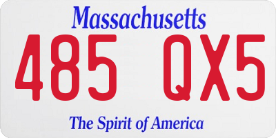 MA license plate 485QX5
