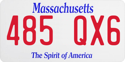 MA license plate 485QX6