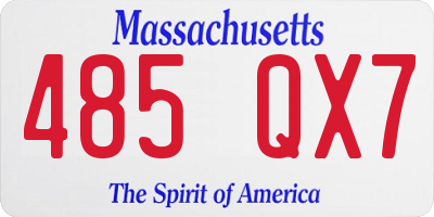 MA license plate 485QX7