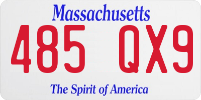 MA license plate 485QX9