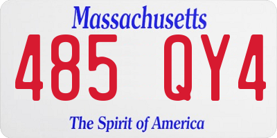 MA license plate 485QY4