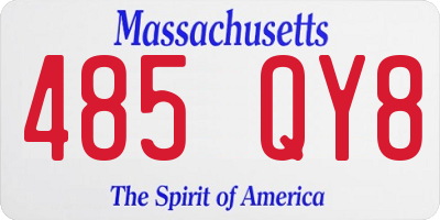 MA license plate 485QY8