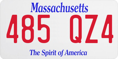 MA license plate 485QZ4