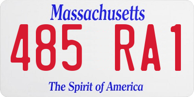 MA license plate 485RA1