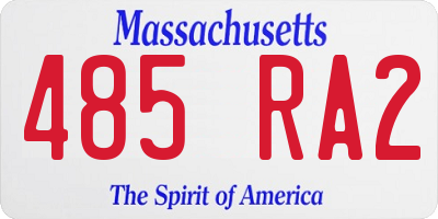 MA license plate 485RA2