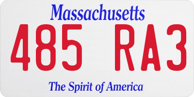 MA license plate 485RA3