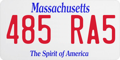 MA license plate 485RA5