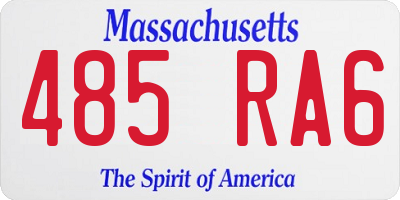 MA license plate 485RA6