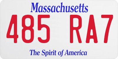 MA license plate 485RA7
