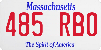 MA license plate 485RB0