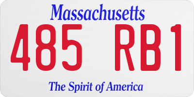 MA license plate 485RB1
