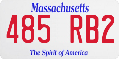 MA license plate 485RB2