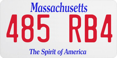 MA license plate 485RB4