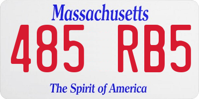 MA license plate 485RB5