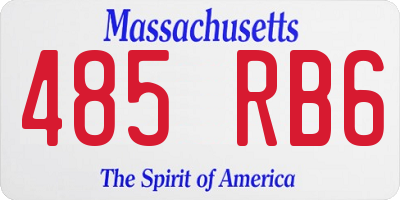 MA license plate 485RB6