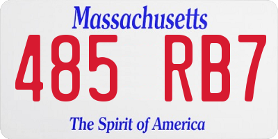 MA license plate 485RB7