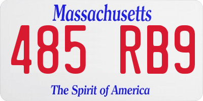 MA license plate 485RB9