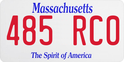 MA license plate 485RC0