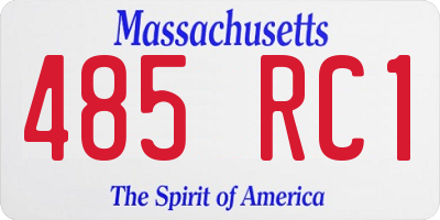 MA license plate 485RC1