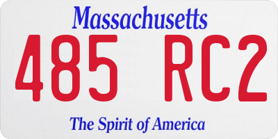 MA license plate 485RC2