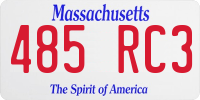 MA license plate 485RC3