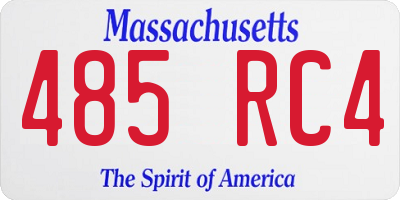 MA license plate 485RC4