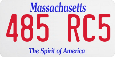 MA license plate 485RC5