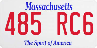 MA license plate 485RC6
