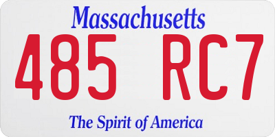 MA license plate 485RC7