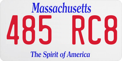 MA license plate 485RC8