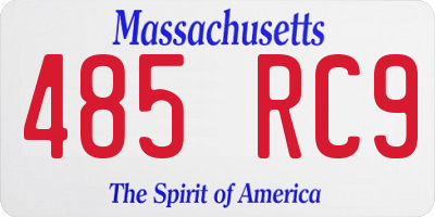 MA license plate 485RC9