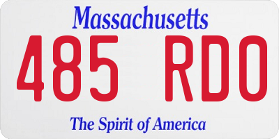 MA license plate 485RD0