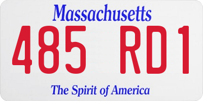MA license plate 485RD1
