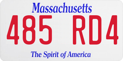 MA license plate 485RD4