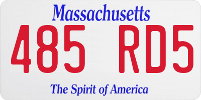 MA license plate 485RD5