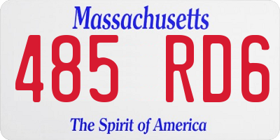 MA license plate 485RD6