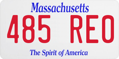 MA license plate 485RE0