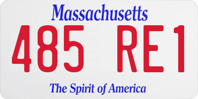 MA license plate 485RE1