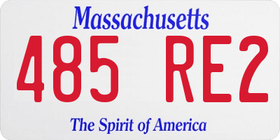 MA license plate 485RE2