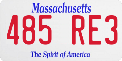 MA license plate 485RE3