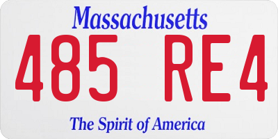 MA license plate 485RE4
