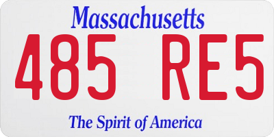 MA license plate 485RE5