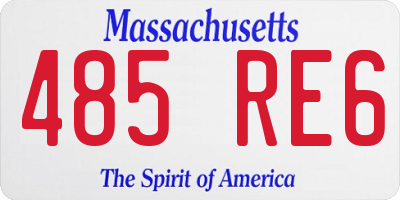 MA license plate 485RE6