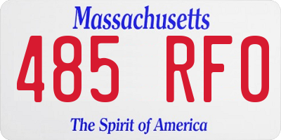 MA license plate 485RF0
