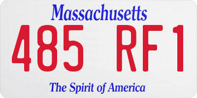 MA license plate 485RF1